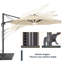 Parasol de patio extérieur en porte-à-faux à lumière DEL 11 pi avec manivelle et poids inclus Winon, parasol de piscine toutes saisons pour terrasse-50542028