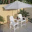 Méridienne d'extérieur en blanc, conception classique, fabrication de hanches et d'acier inoxydable, plateau central pour petits objets, siège blanc avec style, matériau, 304 accessoires, cour arrière