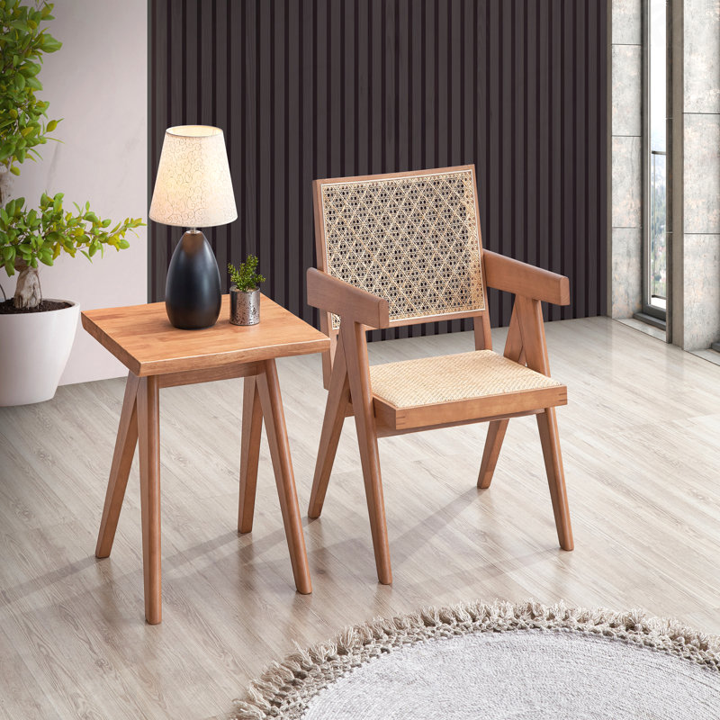 Décontracté, élégant, naturel, idéal pour les chambres à coucher, finition, chaise d'appoint en rotin 1 pièce de style Mid-Century moderne