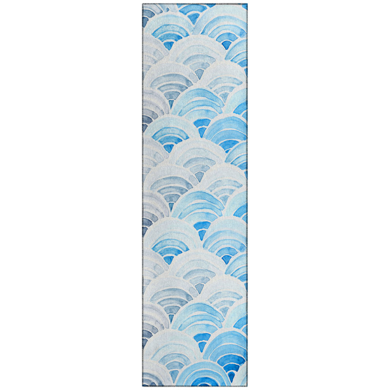 Alura Washable Geometric Indoor / Outdoor Rug, Runner 2'3" x 7'6"