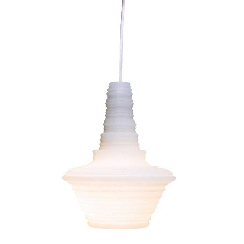 Luminaire suspendu géométrique 1 lumières unique Stupa, Blanc
