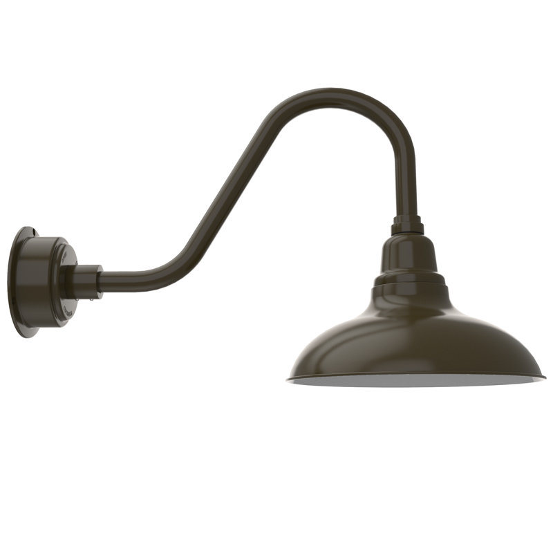 Luminaire de grange d'extérieur à DEL Idella, Bronze acajou, H 19 po x l 12 po x P 33 po
