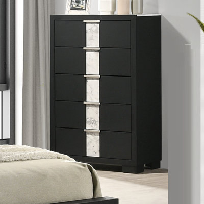 Commode contemporaine 1 pièce cinq tiroirs en métal