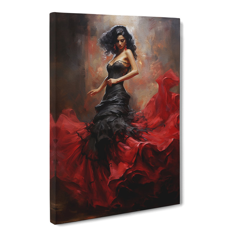 Flamenco Dancer Gothic - Wrapped Canvas Print, 76cm H x 50cm W x 3cm D