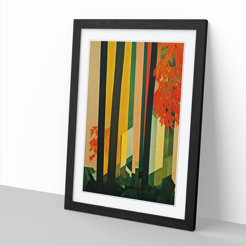 Autumn Forest Blocks Vol.1 - Single Picture Frame Print, Black Framed, 64cm H x 46cm W