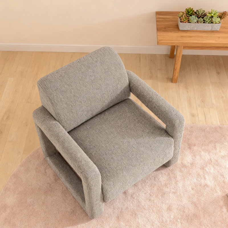 Fauteuil d'appoint moderne en chenille gris