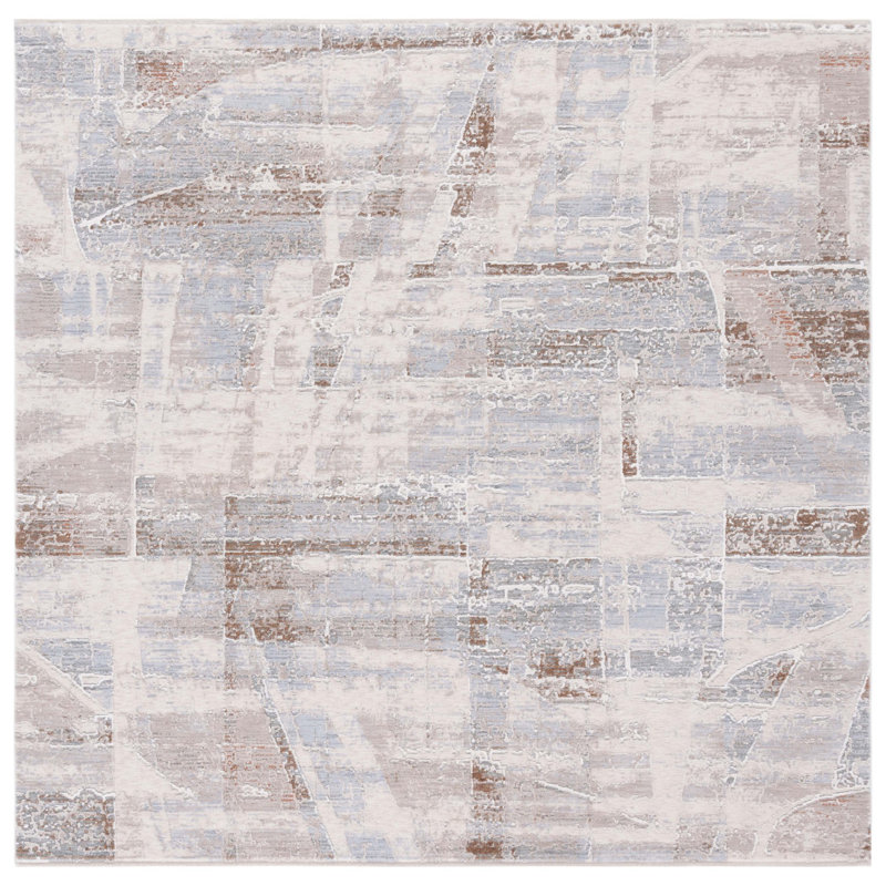 Marmara Performance Abstract Rug, Square 6'7"