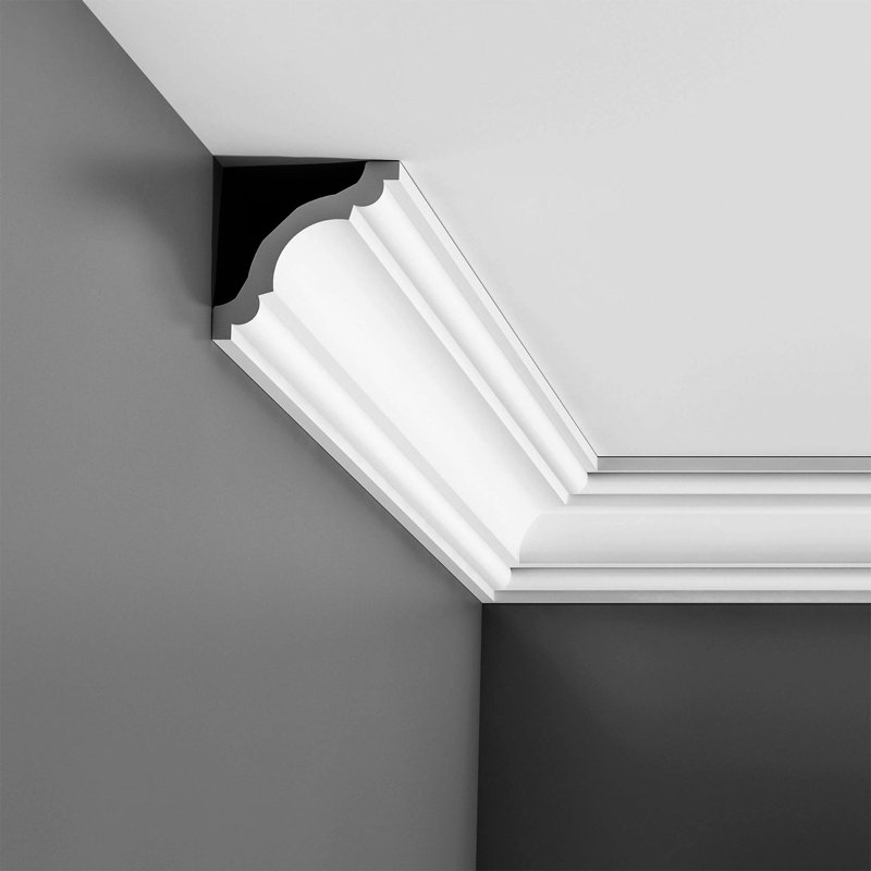 3-1/8 in x 3-1/8 in x 78-3/4 in Primed White Plain Polystyrene Crown Moulding (Set of 3)