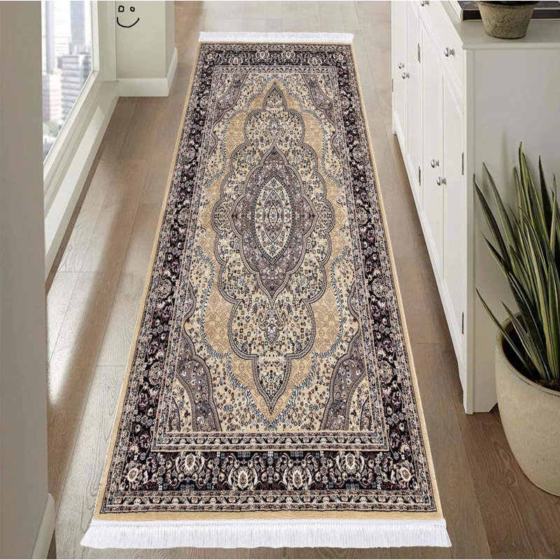Oriental Kilim Area Rug, Beige, Runner 80 x 300 cm