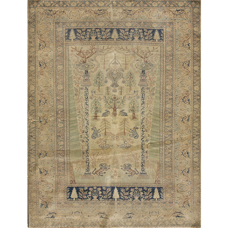 Antique Panderma Kayseri Turkish Knotted Rug