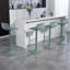 Ensemble de tabourets de bar 2 tabourets de bar pivotants à hauteur réglable avec dossier, chaises d'îlot de cuisine en cuir polyuréthane sans accoudoirs, grande base robuste pour la maison / le bar / le restaurant-1851539812-1851539808