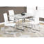 Table de salle à manger rectangulaire de 60 po pour la cuisine, plateau en stratifié gris, pieds en métal, stratifié d'aspect contemporain, repose-pieds élégant