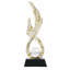 12.2" White & Gold Wing-Shaped Resin Sculpture - Modern Home Office Decor-1589795623