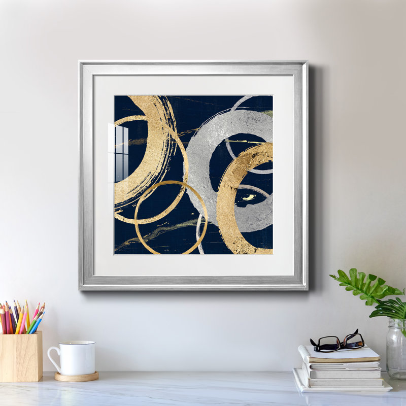 Cheval et poulain - peinture encadrée, H 22,5 po x l 22,5 po x P 1,5 po, Encadrement argenté