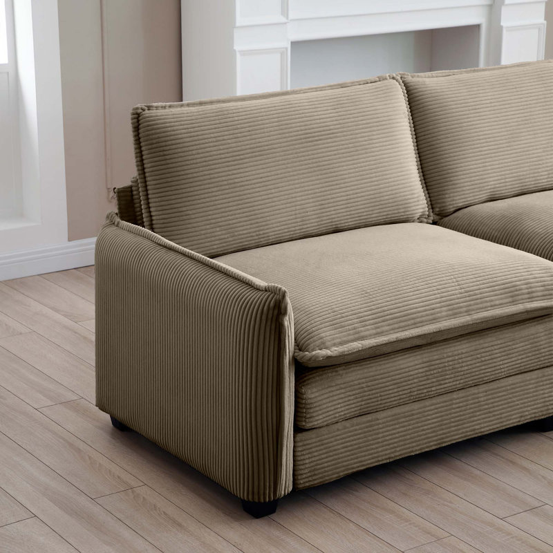 Chaises d'appoint rembourrées en velours côtelé avec coussins décoratifs Guesno, Tanné