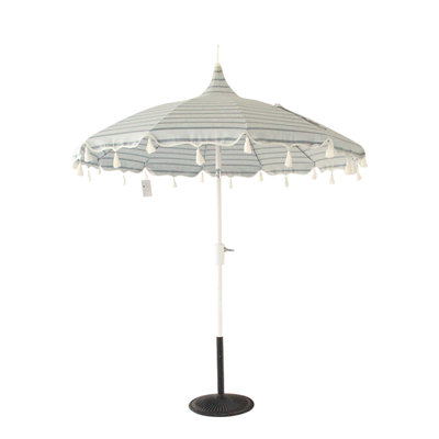 Lillie 7.5ft Pagoda Scalloped Tassel Market Umbrella