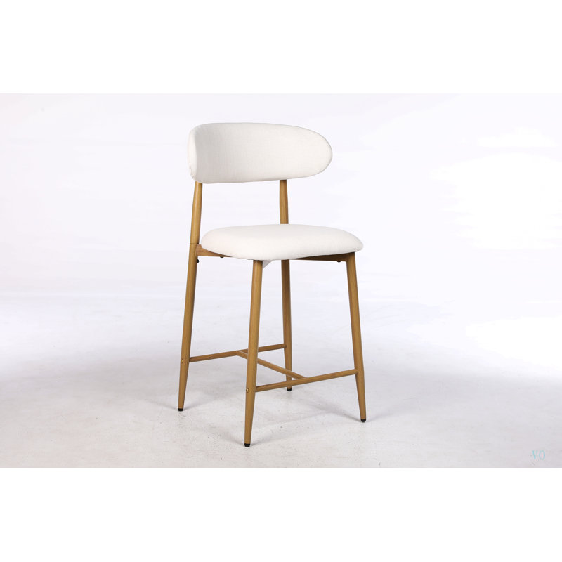 Ensemble de 2 tabourets de bar à hauteur de comptoir, tabourets de bar rembourrés avec pieds en métal pour îlot de cuisine