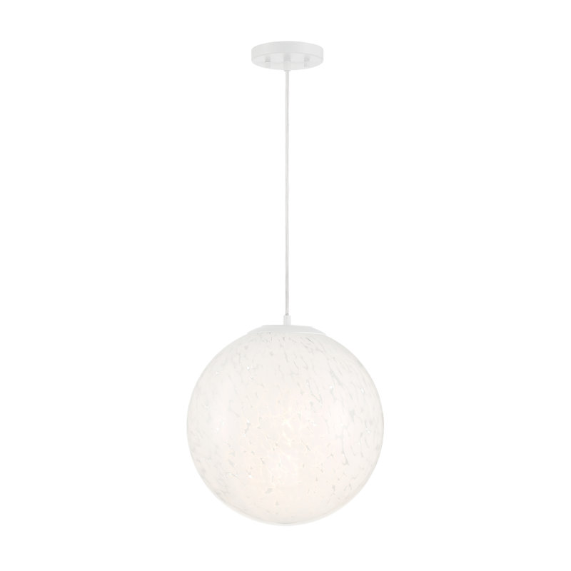 Christoffel 1 - Light White Single Pendant, 86.75" H x 14" W x 14" D