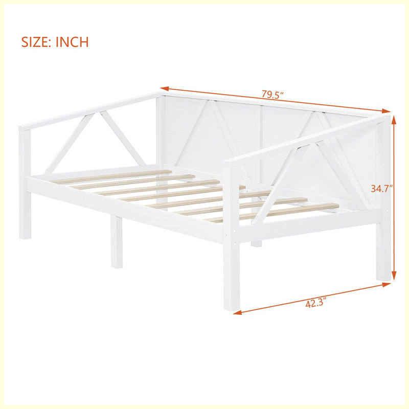  Lit de jour moderne en bois pour lit d'invité de chambre à coucher, Lit simple, Blanc
