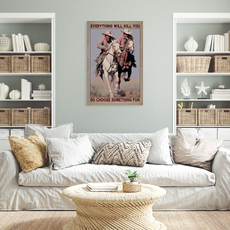 Impression sur toile par Kylieanne Cowboys, H 14 po x l 11 po x P 1,25 po