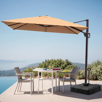 Parasol en porte-à-faux rectangulaire de 127 po, poids de comptoir inclus