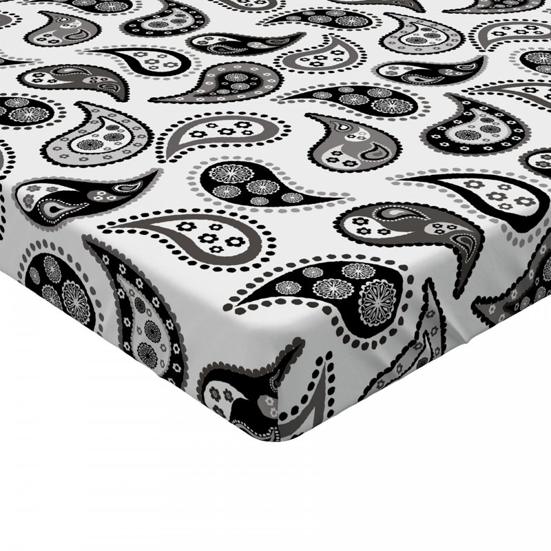 Microfiber Paisley Fitted Sheet, Twin Fitted Sheet