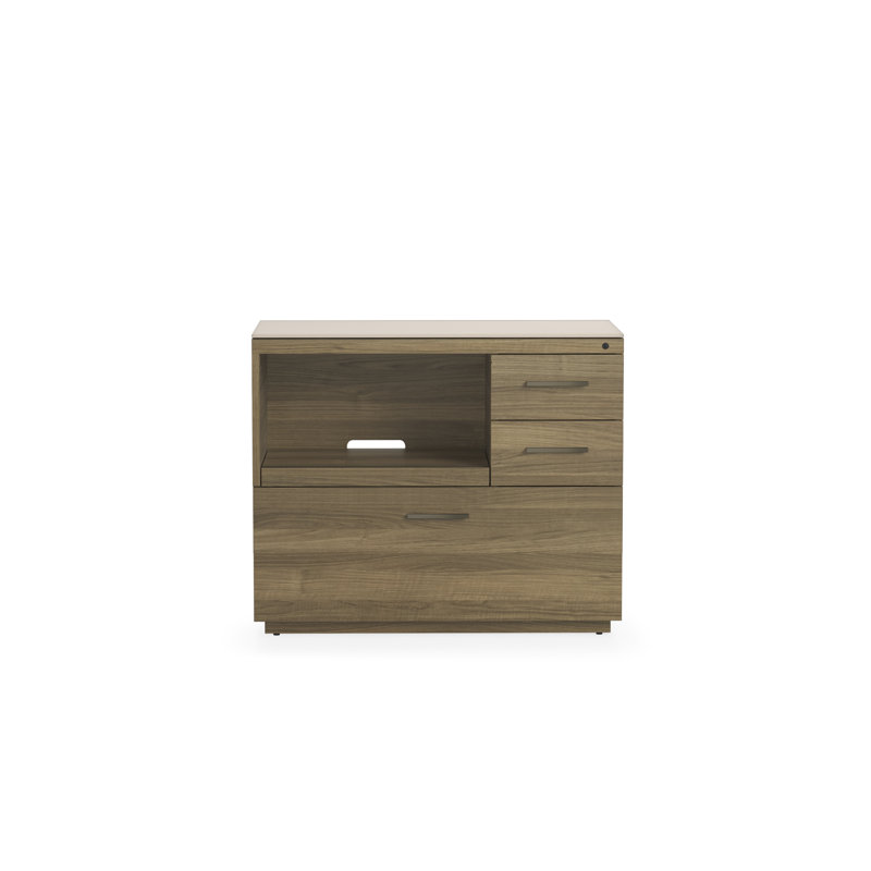 Sequel Studio Multifunction Credenza - 6617, Neo Walnut/Bronze