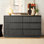 Commode double à 6 tiroirs 47,2 po avec panneaux ondulés Stanton