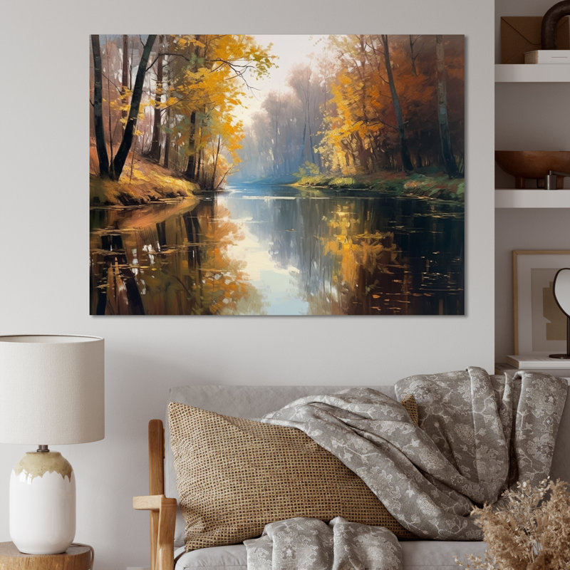 «Whimsical River and Forest IV», reproduction d'art sur toile, H 12 po x l 20 po x P 1 po, Toile tendue