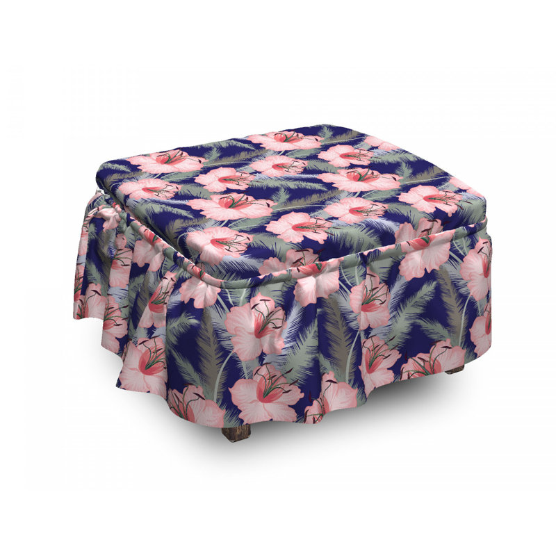 Housse pour repose-pieds composition florale