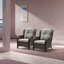 Chaises longues d'extérieur en rotin avec coussins Deb Wicker-377751452-397565555