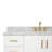 Freitas 55'' Solid Wood Single Bathroom Vanity in White with 1.5'' Carrara Marble Top, Center, Oval Sink-1964459494-1998122967