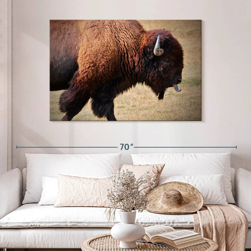 Tongue Wagging Bison, 32" H x 48" W