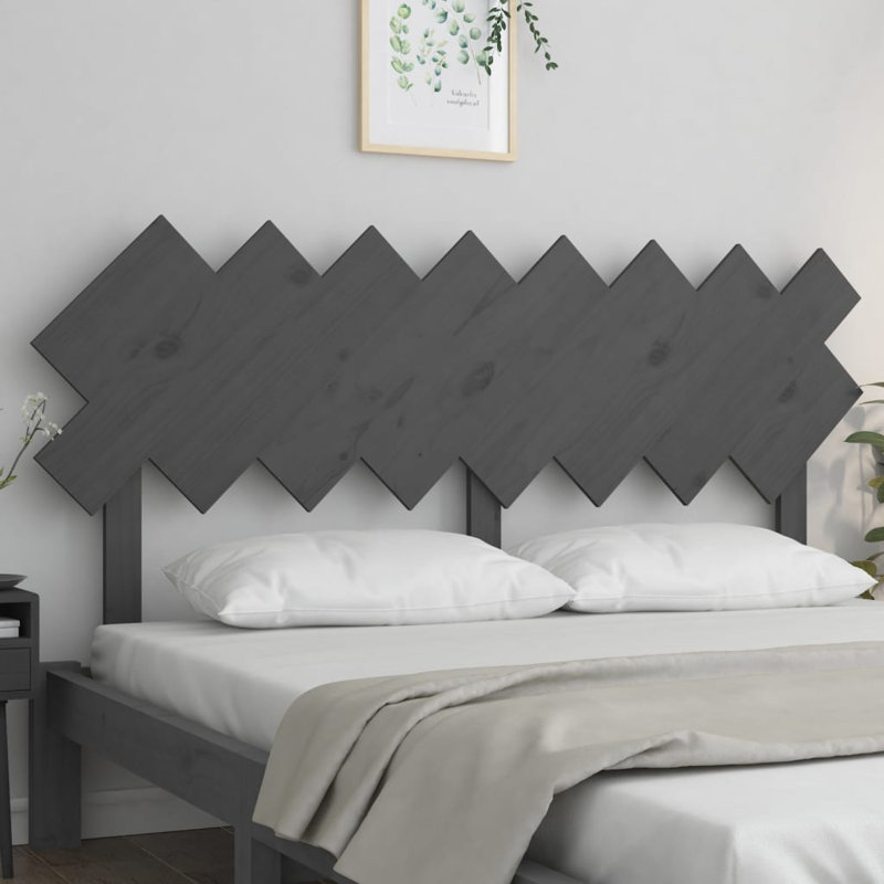 Josephien Solid Wood Panel Headboard, Grey