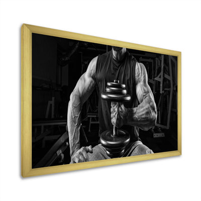 " Black And White Dumbbell Gym "