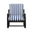 Fauteuil à rayures rayé bleu marine et blanc, fabrication en métal robuste, coussins réversibles détachables pour une chaise à rayures - cadre agréable