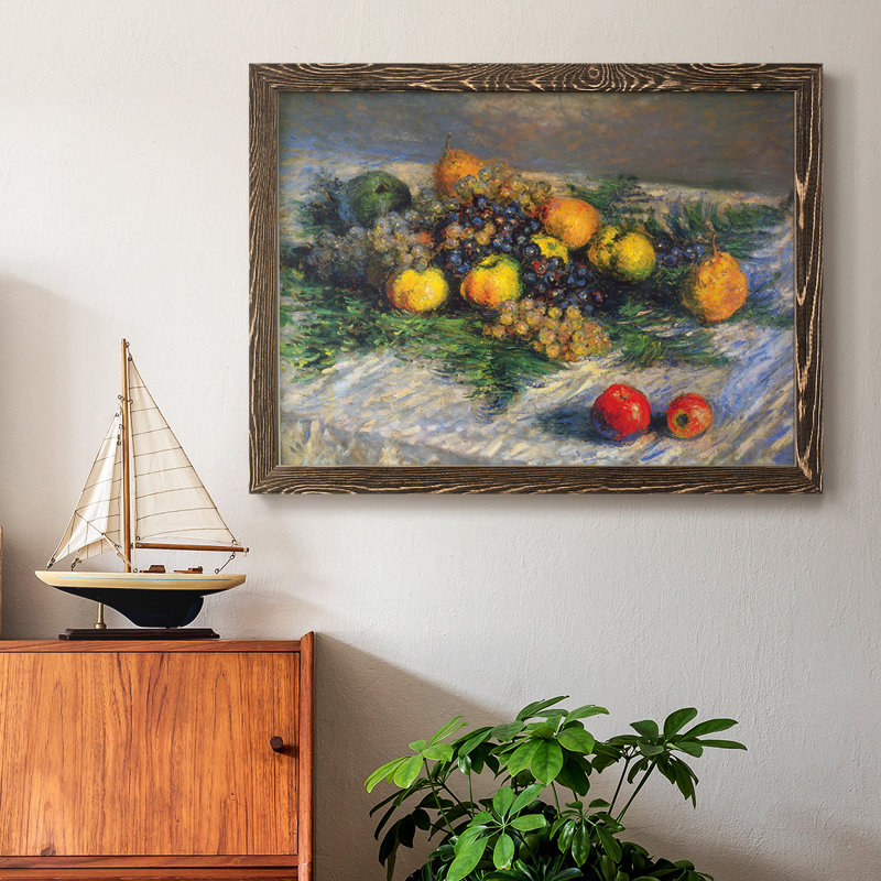 Nature morte par Monet - Toile tendue avec châssis rustique, Noyer, H 14 po x l 20 po x P 1,5 po