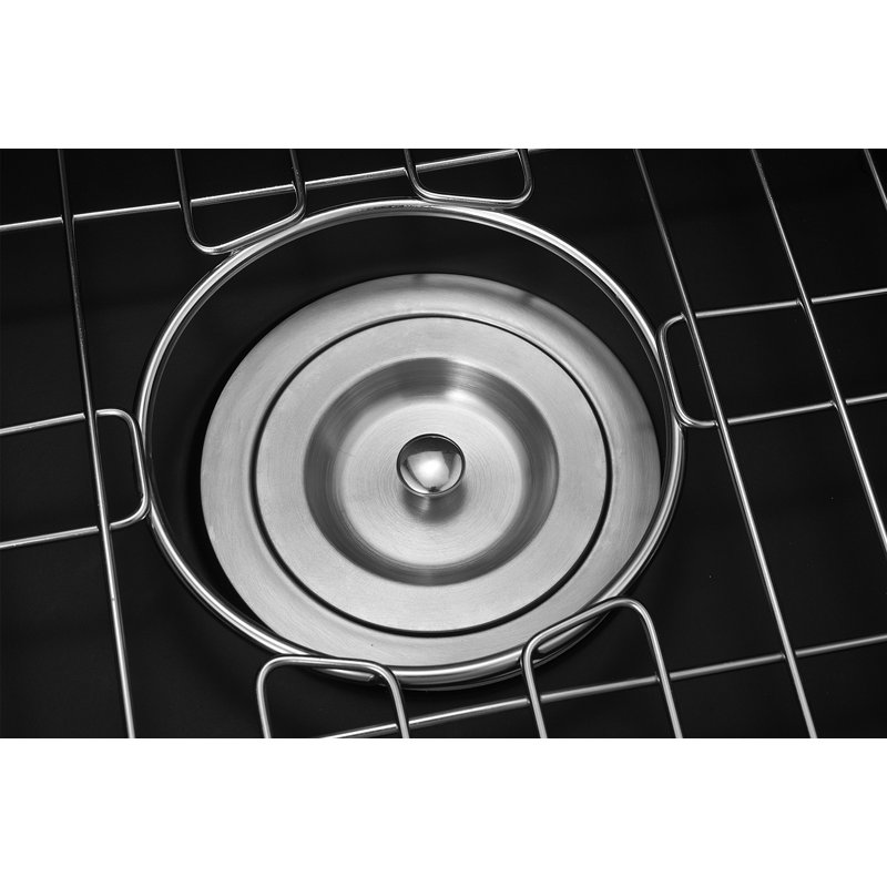 Quartz 13.77" L X 17.71" W Undermount Bar Sink With Basket Strainer