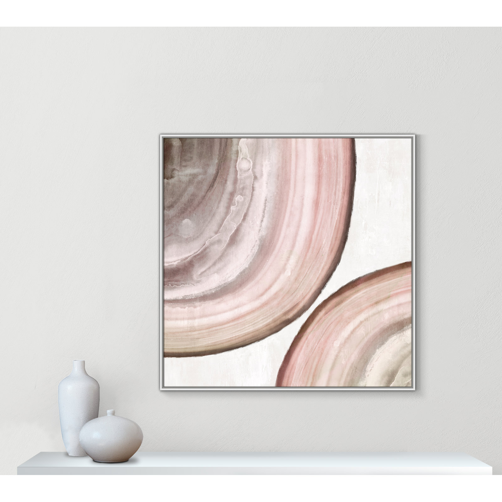 Endless Blush by Eva Watts - Painting Print, White Framed Canvas, 46.5" H x 46.5" W x 2" D
