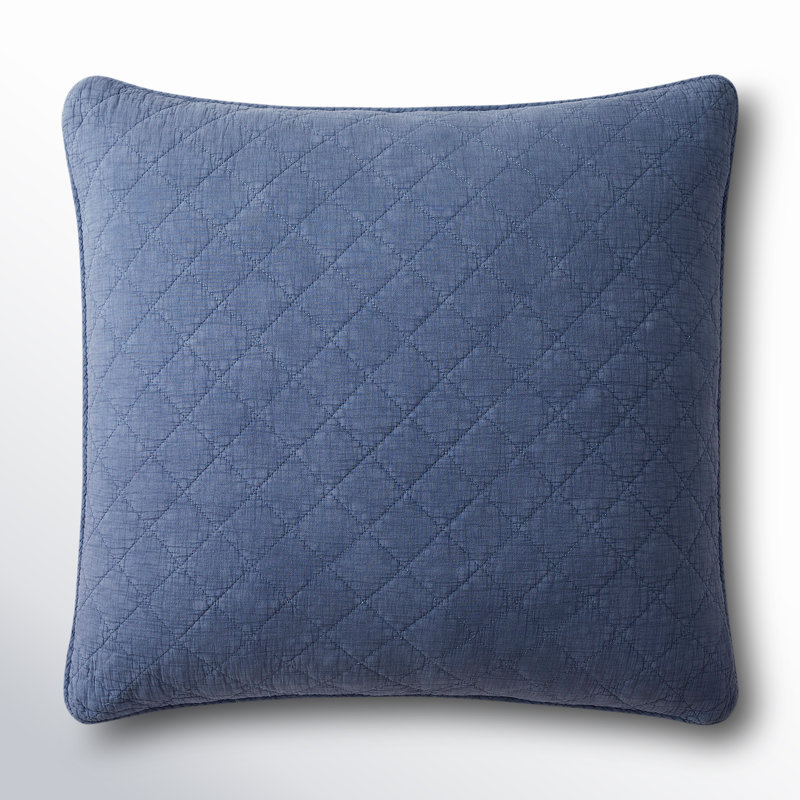 Stonewashed Cotton Gauze Solid Color Classic Casual Modern Rustic Pillow Sham, King, French Blue