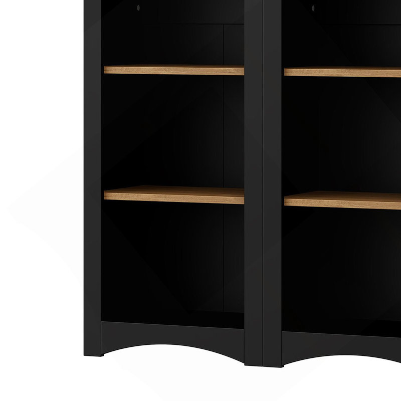 Buffet rustique polyvalent avec tablettes réglables pour le salon, noir