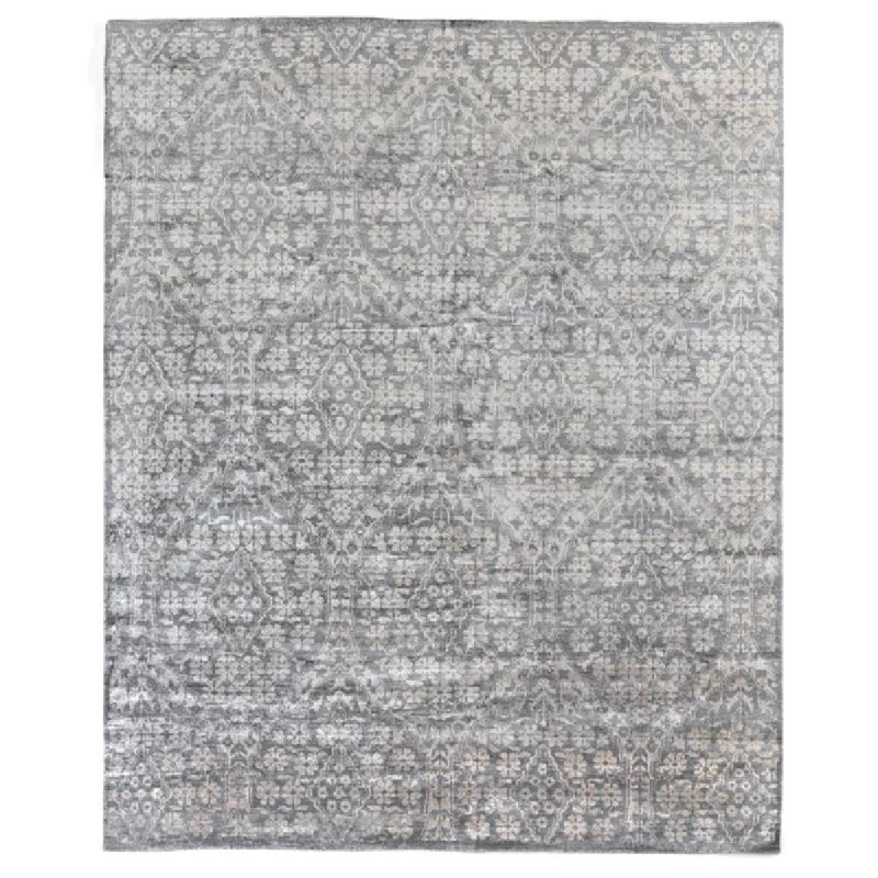 Antique Weave Ikat Area Rug in Gray, Rectangle 10' x 14'