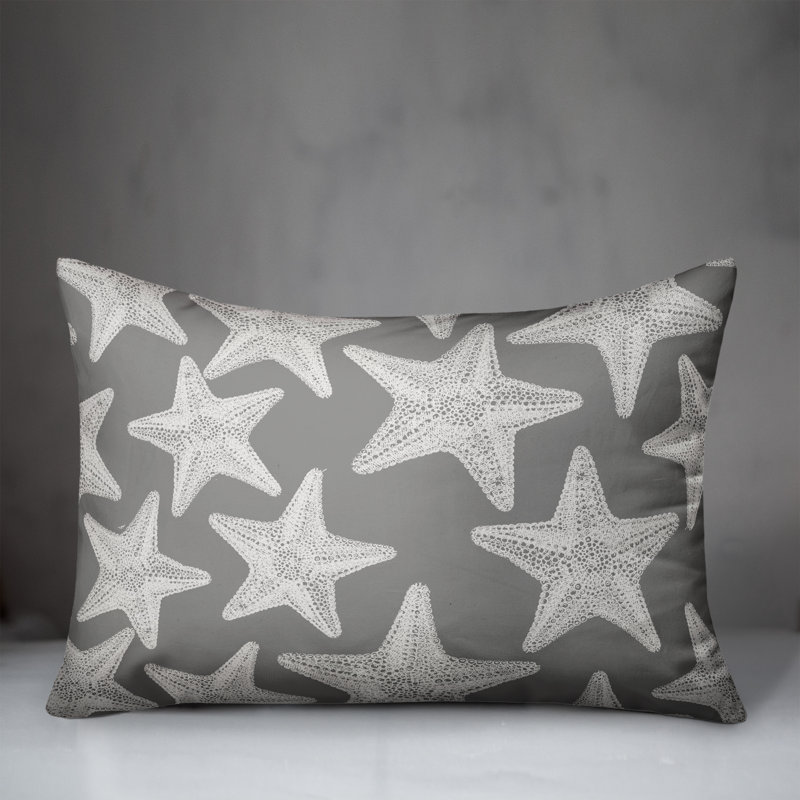  Starfish Rectangular Pillow Cover & Insert, Gray