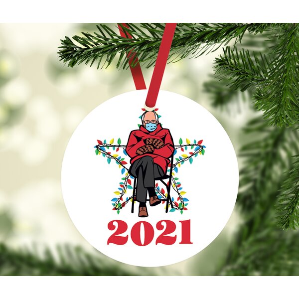 Funny Metal Christmas Ornament, World's Best Neighbor, Holiday Mistletoe,  Includes Ribbon and Gift Bag 