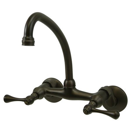 Robinet de cuisine à poignées doubles accents, Bronze huilé