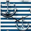 Motif rayé de charme nautique - horloge murale de forme unique côtière, horloge murale asymétrique bleue-106133655