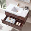 Meuble-lavabo mural flottant avec lavabo intégré en acrylique et 2 tiroirs-1839908582