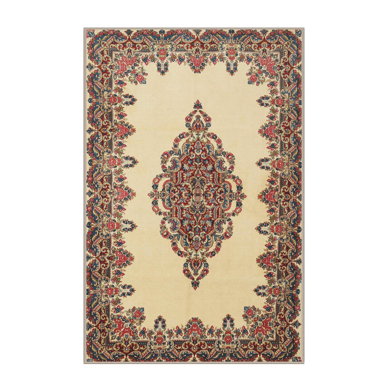 Tapis brun/beige traditionnel Vieux, Rectangle 7 pi x 10 pi