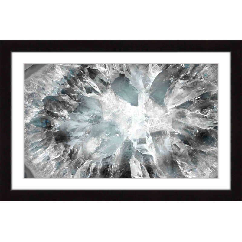 « blanc cristallin »-cadre photo, impression sur papier, H 20 po x l 30 po x P 1,5 po, Cadre noir