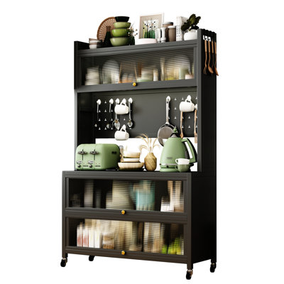 Kitchen Metal Storage Solution - 12.01 In. Package Height, 15.91 Width, 250Kg Load, 360 Rotation Wheels For Practical Use Shelves Strong And Construction, Load-Bearing, Smooth Movement, Grey With